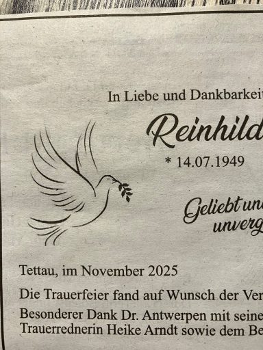 traueranzeige mit dank an mich