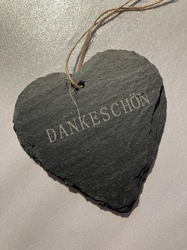 schieferherz mit dankeschön