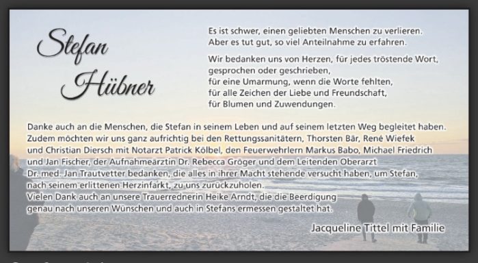 zeitungsanzeige danke 